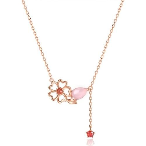 Plum Blossom Necklace S925 Sterling Silver Female Original Simple Necklace Pendant Ins Temperament Jewelry Necklace