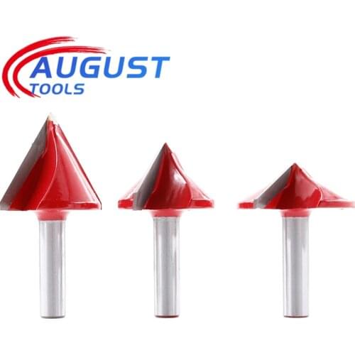 AUGT 60/90/120 Degrees V Shape Engraving Bit 8mm Shank V Groove Wood Router Bit Tungsten Carbide End Mill Chamfer Milling Cutter