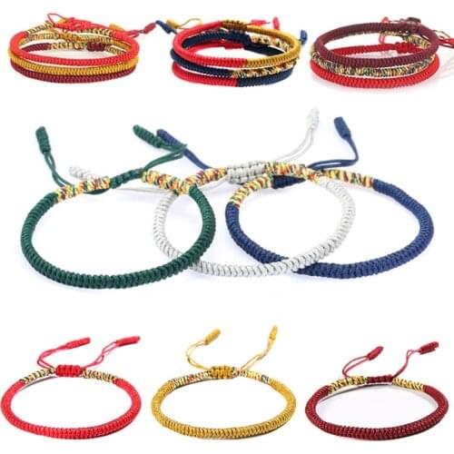 Tibetan Buddhist Love Lucky Charm Tibetan Bracelets & Bangles For Women Men Handmade Knots Rope Thread Budda Bracelet Male