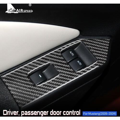 Carbon Fiber for Ford Mustang GT 2005 2006 2007 2008 2009 Accessories Interior Trim Car Door Window Lift Switch Button Panel