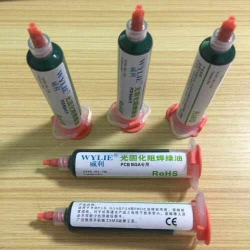 Wylie Green Oil UV Curing Solder Mask Ink for PCB BGA Circuit Board Insulating Protect Soldering Paste Flux Black Oil