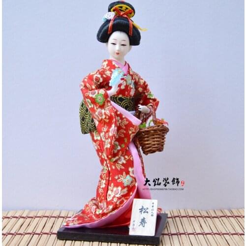 Japanese puppet Japanese humanoid / Japanese Geisha / Japan / Japanese kimono doll /12 inch y69 basket Songshou
