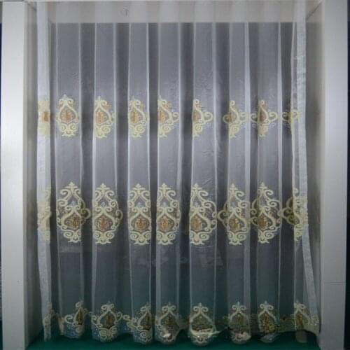 Curtain for living dining room bedroom European style light luxury style embroidered translucent window screen Included Window