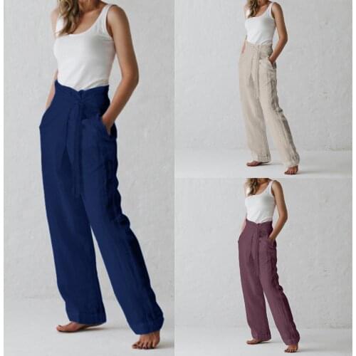 2021 Women Sexy Fashion Pants Solid High Waist Pants Pockets Casual Lacing Pants High Quality Daily Elegant Pants Dropshipping