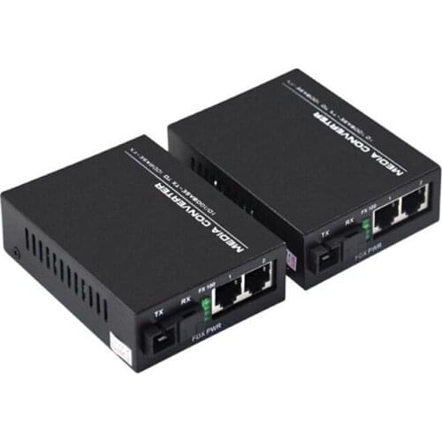 1pair 10/100M single mode Fiber Optic Media Converter 1 optical port and 2 RJ45 Netlink converter fiber optic transceiver 25KM