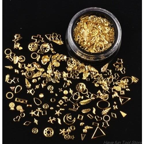 120Pcs Mixed Steampunk Golden Metal Moon Star Cogs Gear Conch Pineapple Charm UV Frame Resin Fillings M02 21 Dropshipping