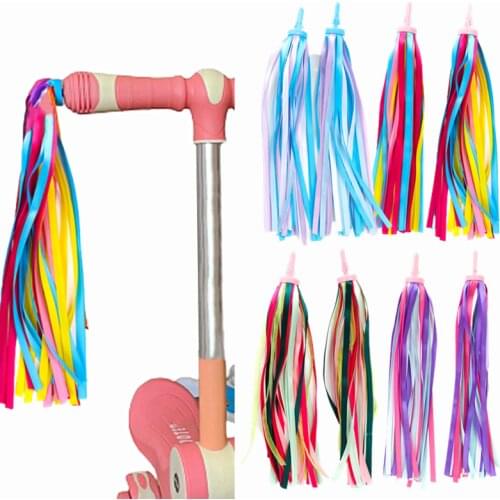 2PCS 30cm Colorful Bike Handlebar Tassels Girls Boys Cycling Tricycle Kids Streamers Bicycle Decoration Outdoor Accessories Gift