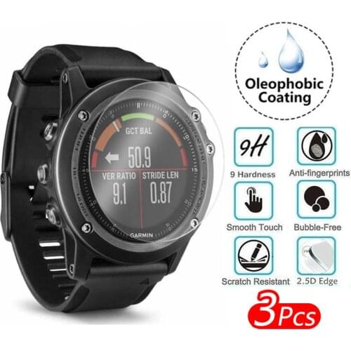 3 Pack Premium Tempered Glass Screen Protector Film For Garmin Fenix 3 HR For Garmin Fenix 5 5S 5X Plus 2.5D Tempered Glass Film