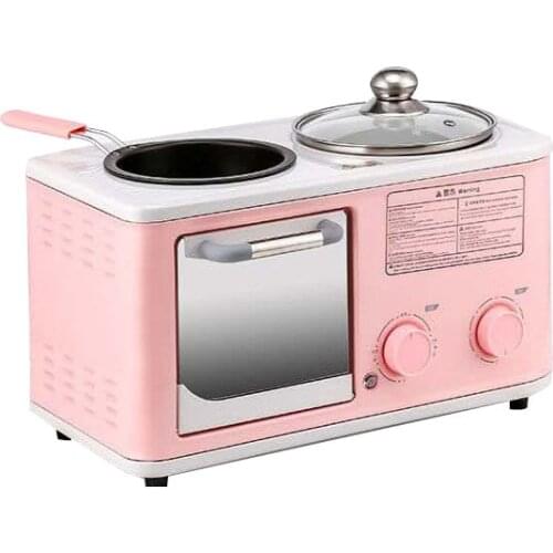 Electric 3 in 1 Household Breakfast machine mini bread toaster baking oven omelette fry pan hot pot boiler food steamer EU