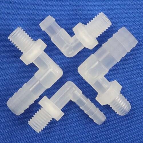 5~100pcs M10 Male Thread PP Plastic Pipe Fittings Pagoda Elbow Connectors Aquarium Tank Hose Joints Irrigation Adapter