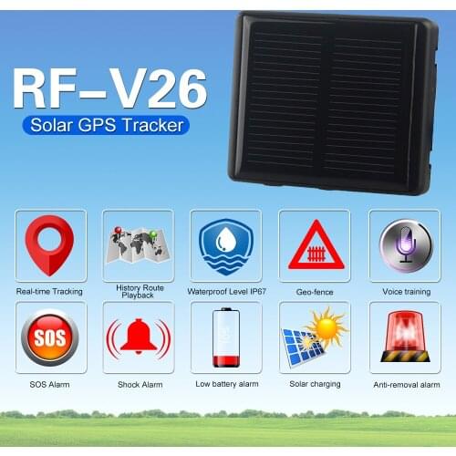 5pcs Solar power GPS Wifi GSM track er RF-V26 for cow cattle solar chargeable animal GPS solar tracker 1 year standby time
