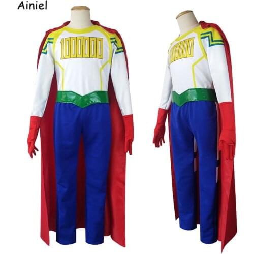 Anime My Hero Academia Million Cosplay Cloak Tops Pants Suits Mens Boku No Hero Academia Uniforms Wig Boys Halloween Outfit