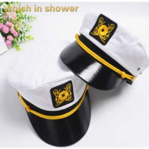 Which in shower embroidery white military hat adjustable cotton captain navy cap for women men sailor cap snapback hat bones