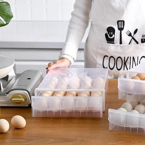 Household Single Layer Egg Box Dumpling Box Drawer Type Refrigerator Plastic Transparent Egg Container Storage For Refrigerator