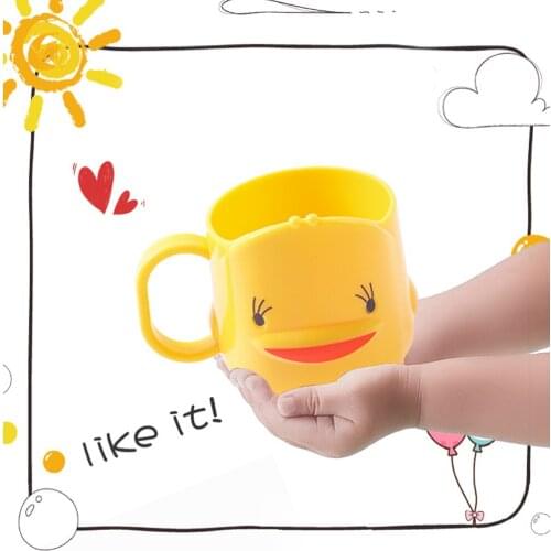 Bathroom Toothbrush Cup Mouthwash Home Travel Cup Holder Cartoon Lovely Yellow Duck Cover Thickened PP Mug Toothbrush Child Kids
