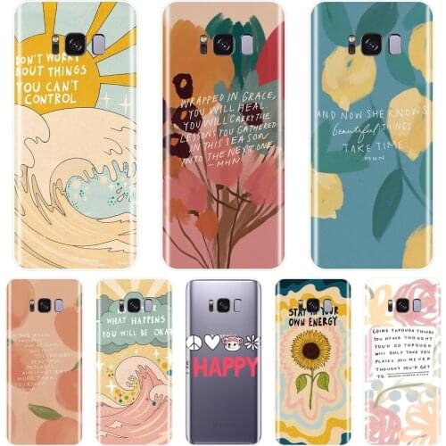Aesthetic Flower Phone Case For Samsung Galaxy Note 4 5 8 9 Silicone Soft Back Cover For Samsung Galaxy S8 S9 Plus S5 S6 S7 Edge