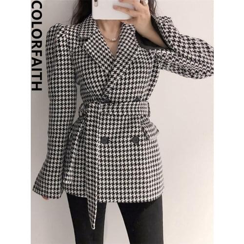 Женские твидовые пиджаки Colorfaith China At AliExpress