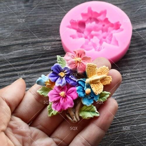 Flower Silicone Mold for Fondant, Cake Decorating Chocolate Cookie Soap Fimo Polymer Clay Resin SQ17225