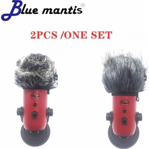 Deat cat Blue mantis high quanlity Outdoor artifical fur wind microphone cover muff windscreen shield for Blue yeti 1set( 2pcs)