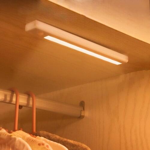 Bedroom Human Body Induction Lamp LED Long Hand Sweep Sensor Cabinet Night Light PIR Battery Magnetic for Room Corridor Lighting