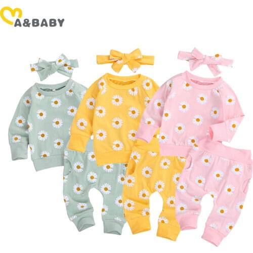 Ma&Baby 0-18M Flower Newborn Infant Baby Girl Clothes Set Long Sleeve Sweatshirts Tops Pants Outfits Autumn Costumes