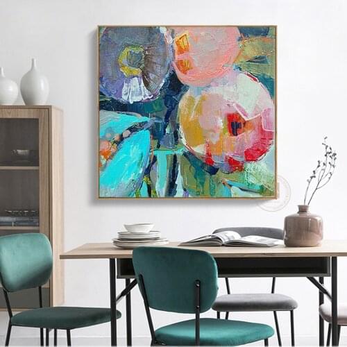 Large Modern pintura oleo flores canvas wall art abstract oil painting on canvas decorative picture for living room decoration