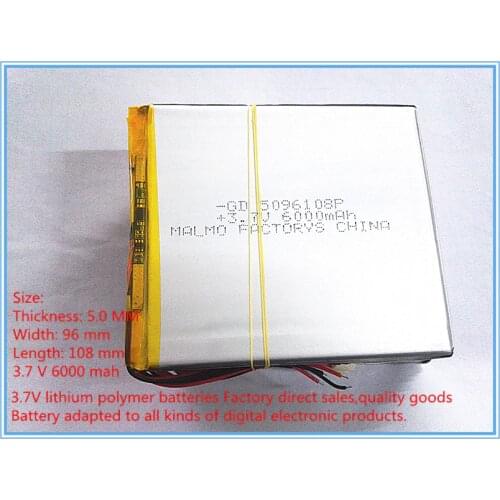 3.7 V lithium polymer battery 6000 mah large-capacity PDA tablet PC MID 5096108