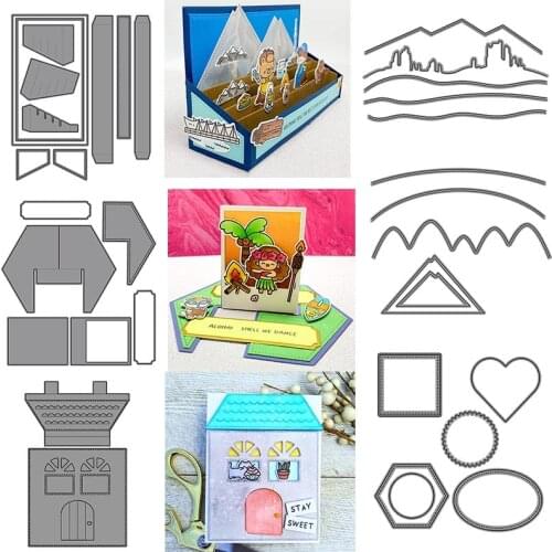 Twist-n-Pop Surprise Cinematic Shadow Box Sweet Home Mountain Landscape Cutting Dies for DIY Scrapbooking Crafts Cards 2021 New