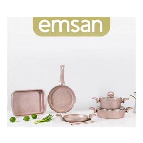 Emsan Marmo 7 Piece Granite Set COOKWARE KIT DOWRY Set WEDDING GROOM BRIDE