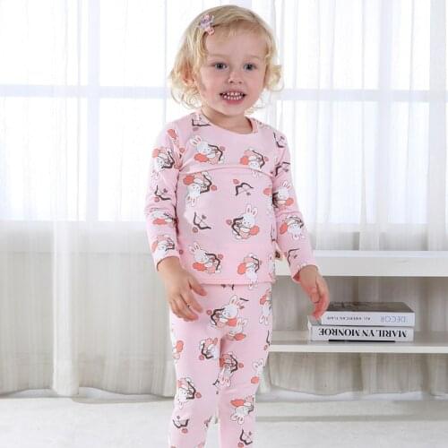 Boys Girls Pajamas Suit Long-sleeved Dinosaur Cartoon Top + Trousers Sleepwear Nightwear Two-piece Pajamas Set