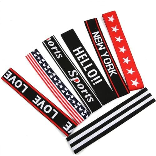 1 PC Letter Headband for Women Men Autumn Winter Sport Headwear Elasticity Turban Knitting Hair Band Styling Accessory