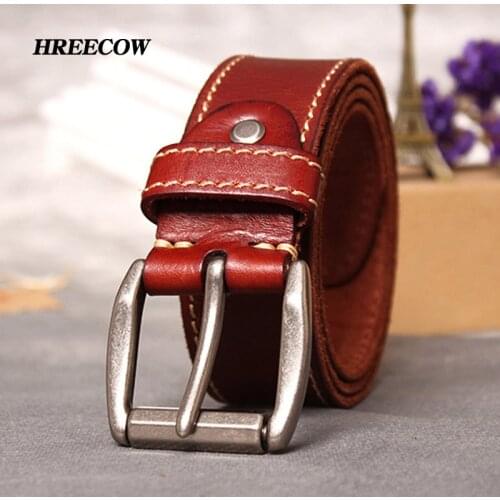 New hot designer belts men high quality pin buckle luxury 100% real full grain genuine leather ceintures business belt for jeans