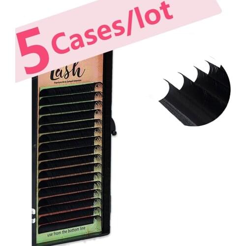 MASSCAKU 16lines eyelash extension faux mink volume individual lashes black 0.05-0.15 8-20mm 5 pc natural soft false eyelash