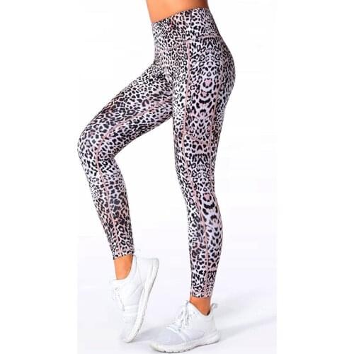 Premium Nude Wild Animal Printing Sport Leggings High Waisted Brown Tiger Leopard Print activewear Intensive Athletic Workout R