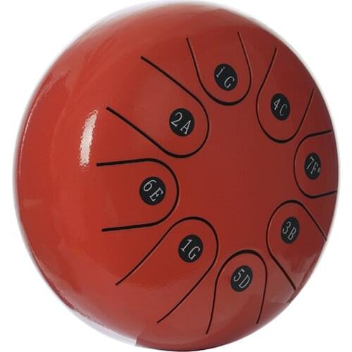 1pc 6 Inch Steel Tongue Drum G Key And Drumsticks Storage Bag Kids Gift Orange