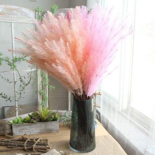 1Pc Dried Reed Pampas Grass Bouquet Phragmites Artificial Plants Wedding Flower Bunch For Decor Fake Flowers