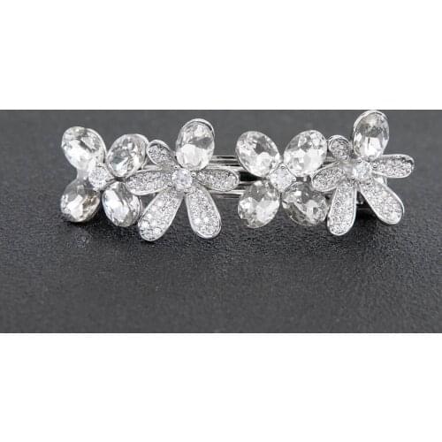 Crystal CZ Cubic Zircon Wedding Bridal Barrette Hair Clip Headpiece Bridesmaid Hair Accessories Jewelry TFC291