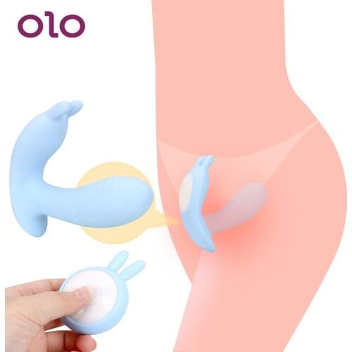 OLO Smart Heating Dildo Vibrator Wearable Rabbit Vibrator 10 Modes Remote Control G-spot Clitoral Stimulation Sex Toys for Women