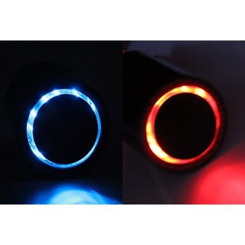 Universal Car LED Exhaust Pipe Modified Red/Blue Light Flaming Straight Single Outlet Tail Throat Modification T3EF