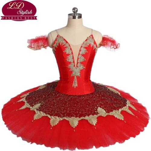 Adult Red Ballet Tutu The Firebird Performance Stage Wear Women Ballet Dance Costumes For Competition Girls Ballet Skirt Apperal