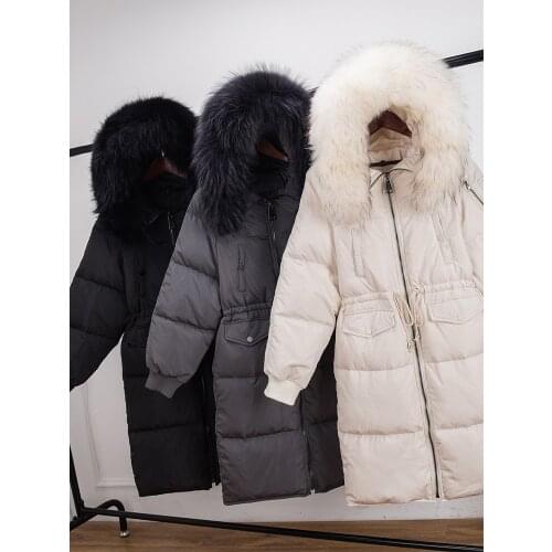 Womens Down Jacket Winter Big Real Fur Collar Large Size Thick Puffy Coat Jackets Chaquetas Mujer Invierno 2020 KJ471