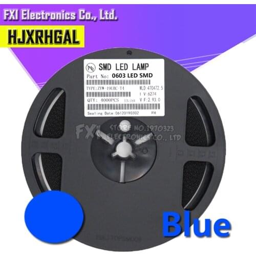 1Reel 4000pcs Blue 0603 SMD LED diodes light Hot sale