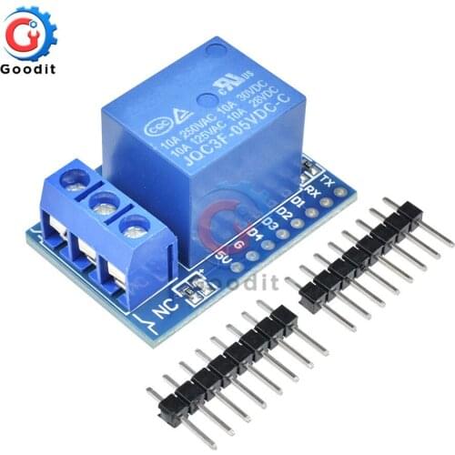 10PCS/Lot DC 5V One Channel WeMos D1 Mini Relay Shield for Arduino ESP8266 Development Board Power Supply Relay Control Module
