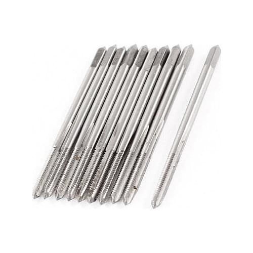 10 Pcs M2.5 H2 HSS 3 Flutes Hand Screw Thread Straight Metric Tap