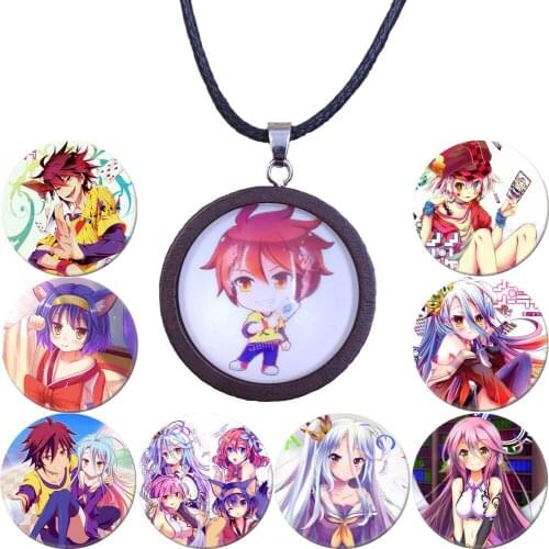 2021 Fashion NO GAME NO LIFE Japanese Anime Rope Pendant Necklace Black Wood Wooden Gift For Girls Women Drop Shipping YXRS