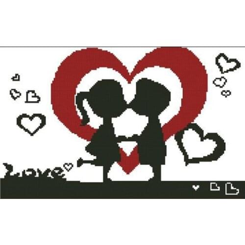 2021 Drop Shipping Embroidery Lovers Counted Cross Stitch Wedding Patterns with 100% Cotton Floss & Free Shipping for Wall Decor