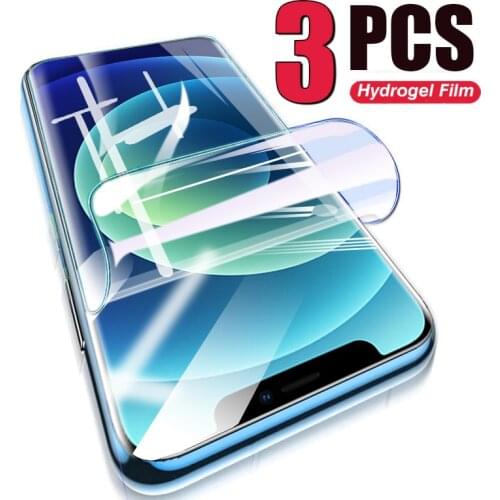 3/2/1Pcs Full Cover Hydrogel Film For iPhone 12 Pro Max Screen Protector on iPhone 11 Pro Xs Max 7 8 6 Se X Xr 12 Mini Not Glass