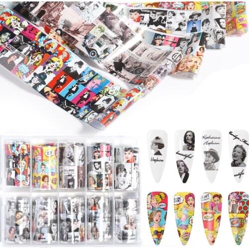 4X100cm Holographic Nail Art Transfer Foil Sticker Starry AB Paper Wraps Adhesive Decals Nails Decoration Accessories