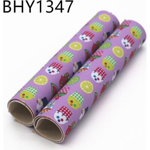 Free shipping 20*33cm A4 cartoon print synthetic leather fabric for DIY accessories BHY1347
