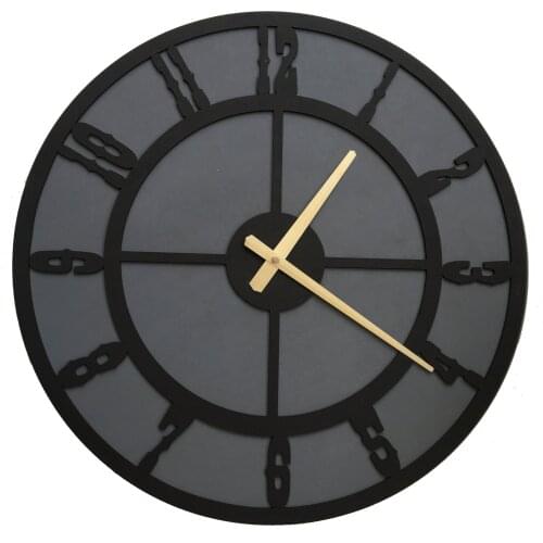 North Designed Bendir Silver Circle Decorative Wall Clock 30 Cm